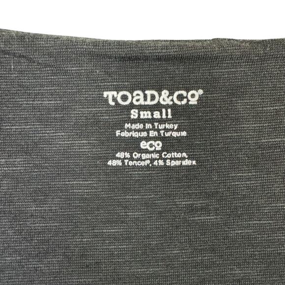 Toad & Co Rosalinda Black Space Dye V-neck 3/4 Sleeve Comfortable Everyday Dress - Picture 12 of 13